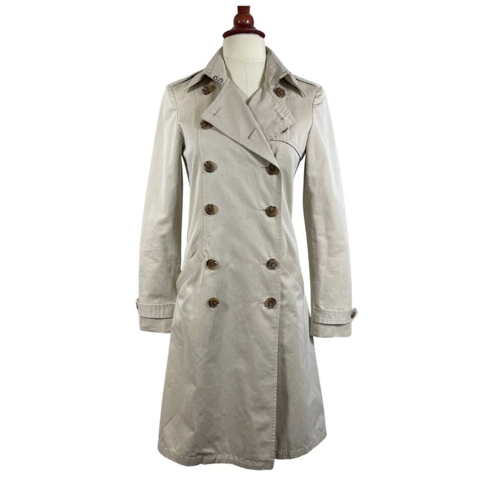 Gryphon Light Khaki Trench Coat Size Small